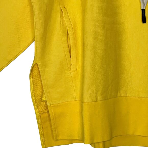 New Sandrine Rose Girl Gang Terry Knit Hoodie Sweatshirt Yellow Women Large NWT - Picture 7 of 10